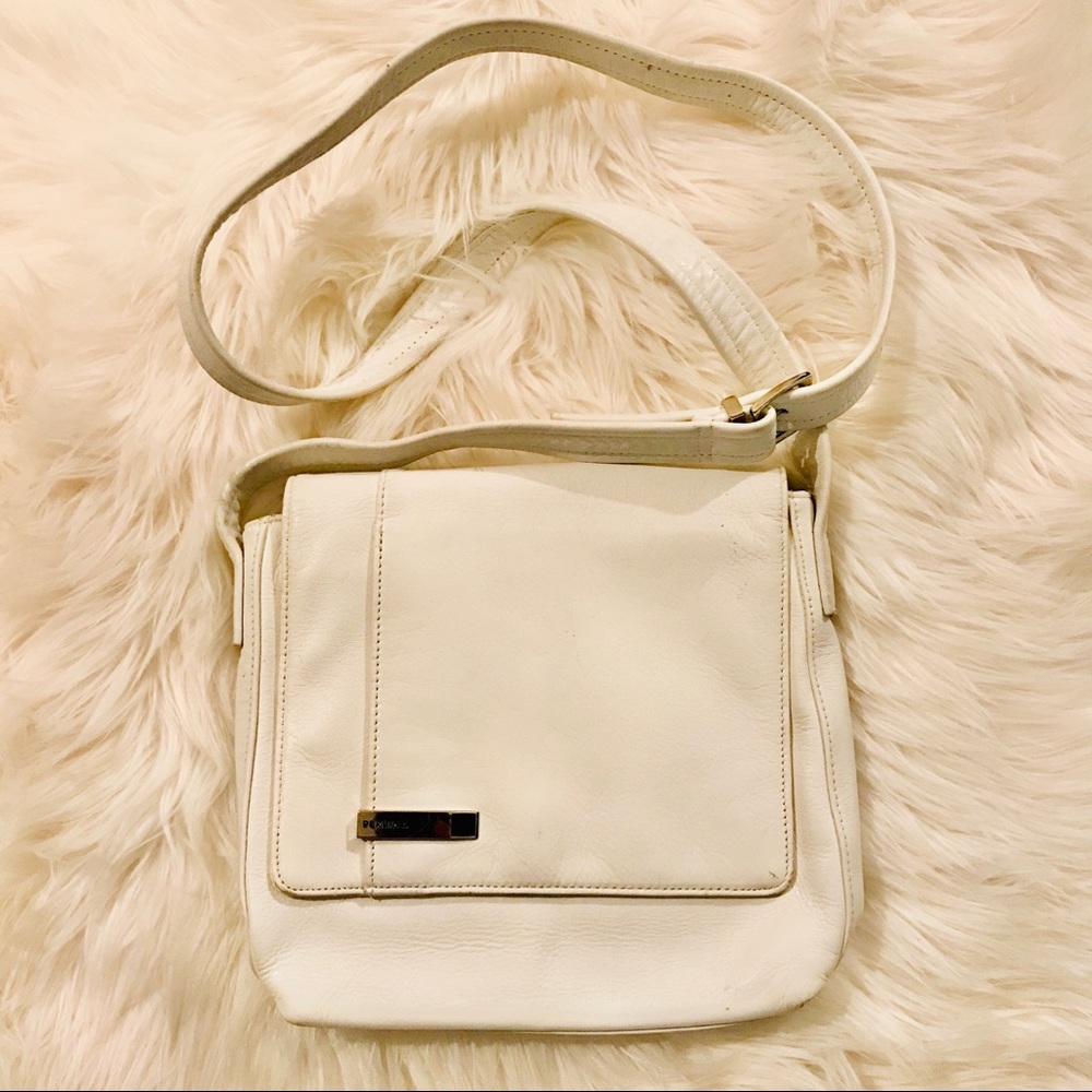 Perlina New York White Flap Crossbody Shoulder Bag